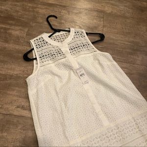 Loft eyelet dress in white size 0